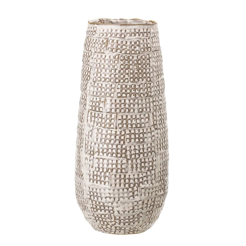 Hello Honey® Brown Basketweave Embossed Stoneware Vase
