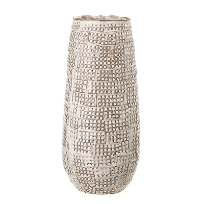 Hello Honey® Brown Basketweave Embossed Stoneware Vase