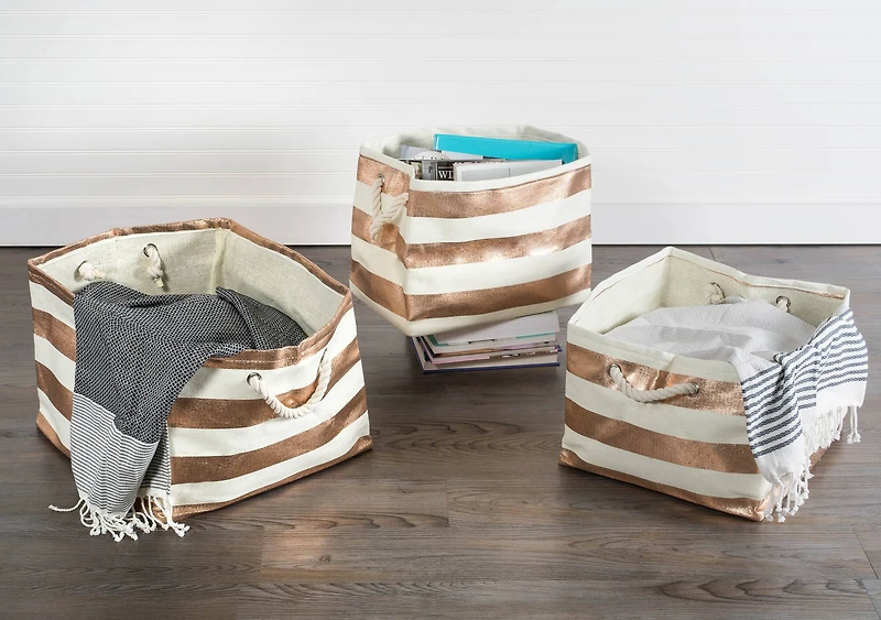 DII® 15" Copper Stripe Paper Basket