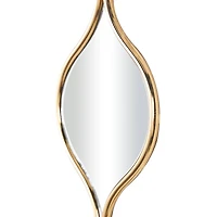 51" Gold Metal Slim Stacked Chain 6-Layer Wall Mirror with Tear Drop Pattern