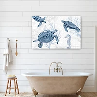 Deep Blue Sea II On White Canvas Giclee