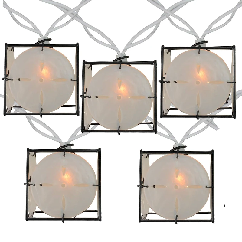 10ct. Pearlized White & Black Lantern Patio String Lights
