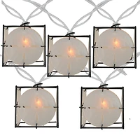 10ct. Pearlized White & Black Lantern Patio String Lights