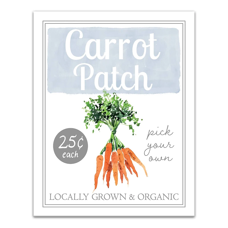 Carrot Patch Sign 1 11" x 14" Canvas Wall Art