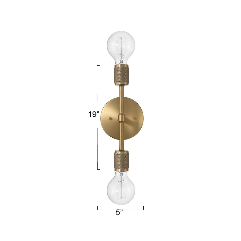 Hello Honey® Maxim 19" Gold Modern Minimalist Metal Exposed 2-Bulb Wall Sconce