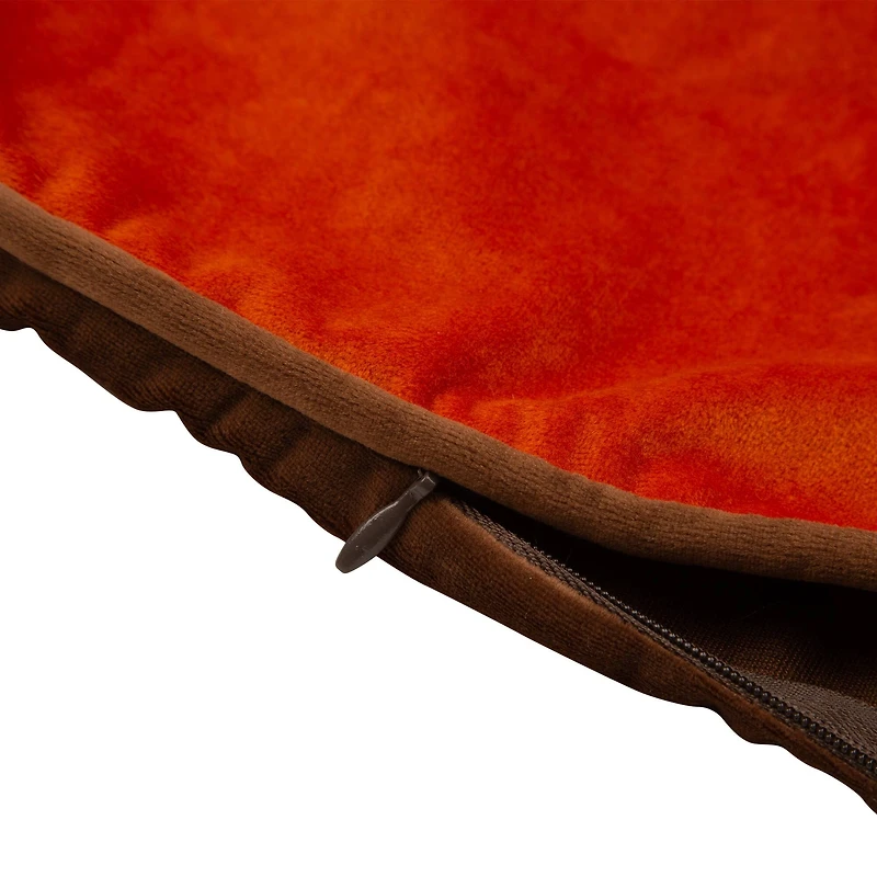 Glitzhome® Orange Velvet Thankful Pillow Cover