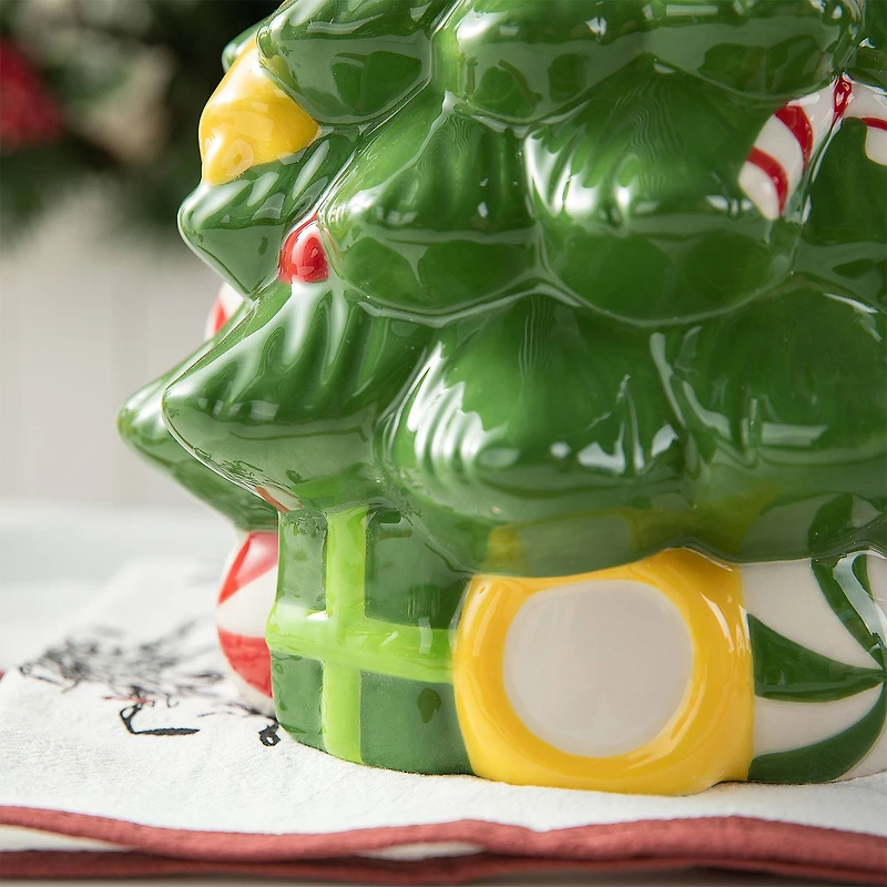 Glitzhome® Dolomite Christmas Tree Cookie Jar Set