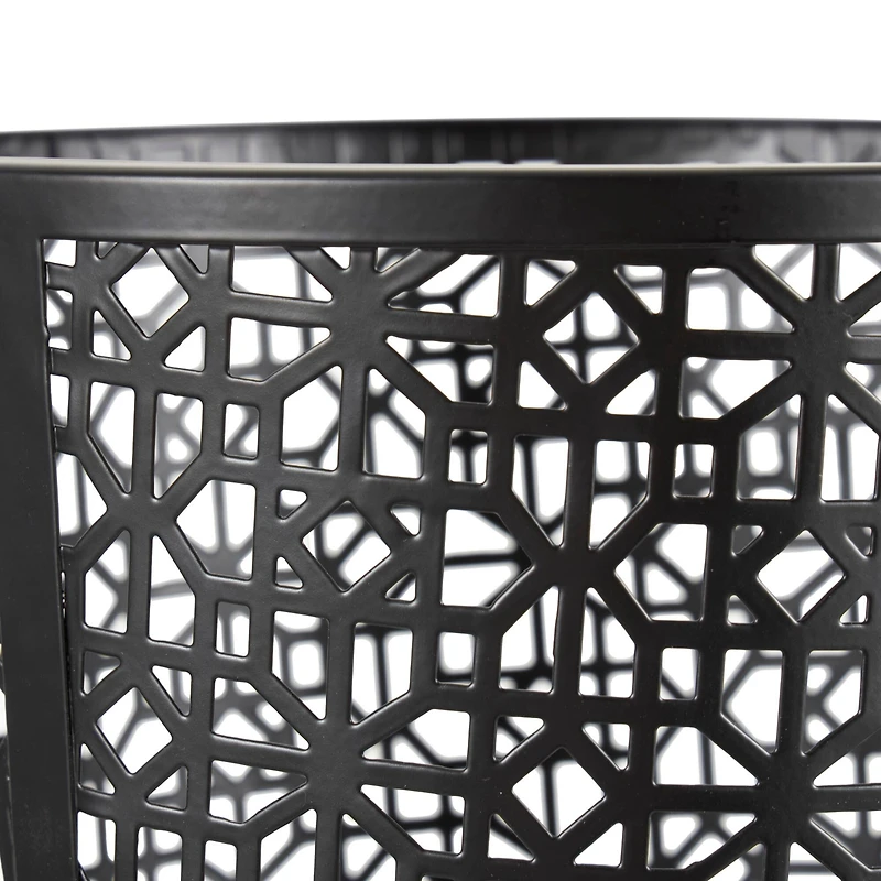 25" Black Ornate Metal Umbrella Stand