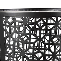 25" Black Ornate Metal Umbrella Stand