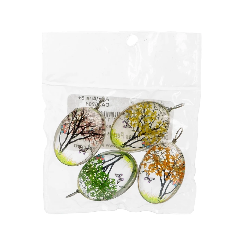 John Bead 22mm x 30mm Dried Flower Assorted Pendants