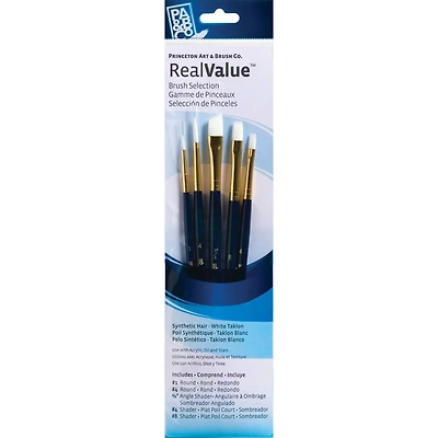 Princeton™ RealValue™ White Taklon 5 Piece Brush Set