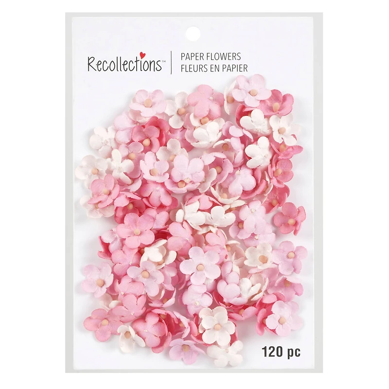 12 Packs: 120 ct. (1,440 total) Pink Paper Flowers by Recollections™