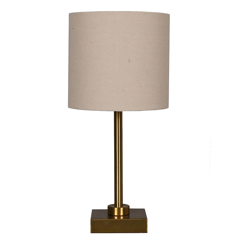 15.5" Metal Table Lamp with Natural Fabric Shade by Ashland®