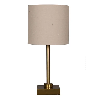 15.5" Metal Table Lamp with Natural Fabric Shade by Ashland®