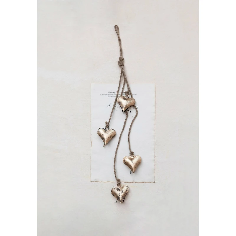 Hello Honey® 23" Metal Hearts on Jute Rope Wall Décor