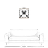 Black Medallion II 20" x 20" Teak Hanging Canvas