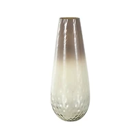 17" Brown Spotted Glass Ombre Vase