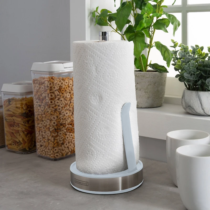 Kitchen Details Paper Towel Holder with White Tension Arm