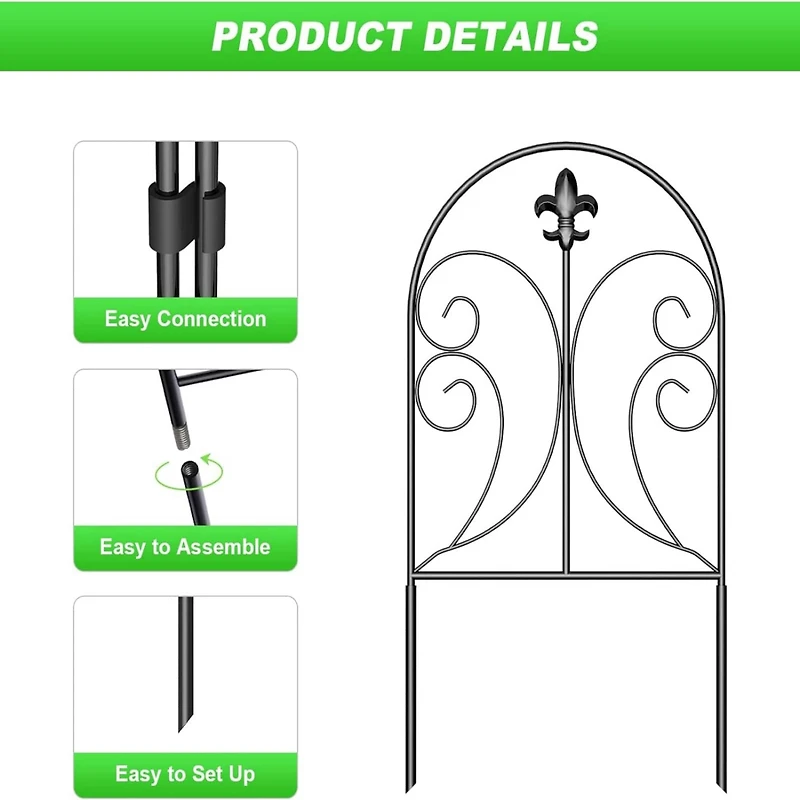 NEX™ Black Decorative Butterfly Garden Fence, 10ct.