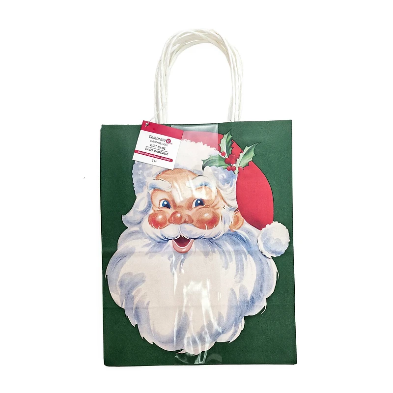 Medium Santa Gift Bags, 5ct. by Celebrate It™
