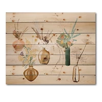 Designart - Bouquets Of Wildflowers In Gold Vases III