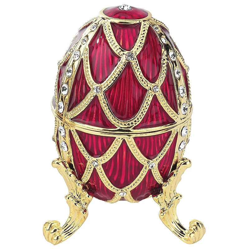 Design Toscano 4" Golden Trellis Romanov Style Enameled Rouge Egg