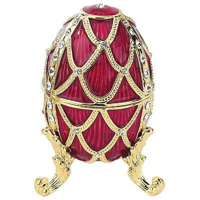 Design Toscano 4" Golden Trellis Romanov Style Enameled Rouge Egg