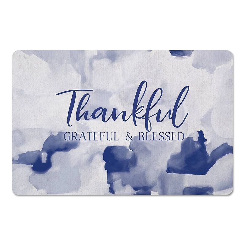 Thankful Grateful Blessed Floor Mat