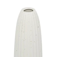 White Ceramic Contemporary Vase, 18" x 5" x 5"