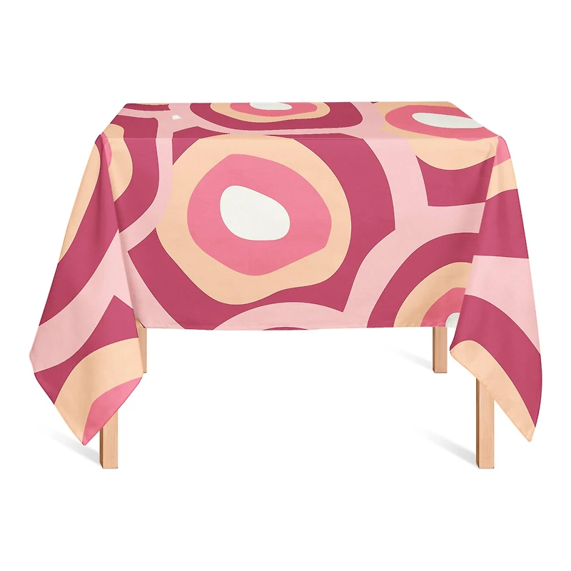 Funky Circles Pattern 58" x 58" Tablecloth