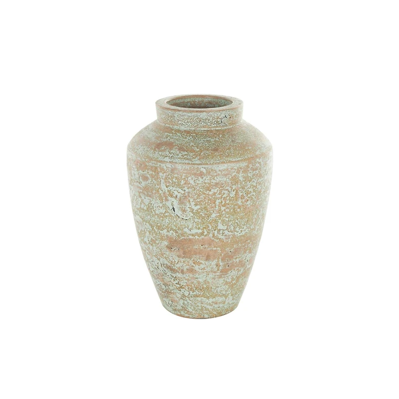 Brown Ceramic Antique Style Textured Patina Vase