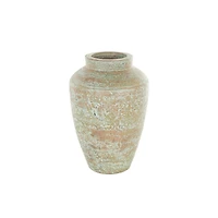 Brown Ceramic Antique Style Textured Patina Vase