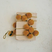 Hello Honey® 6ft. Mustard Pom Poms with Green Felt Leaves Garland