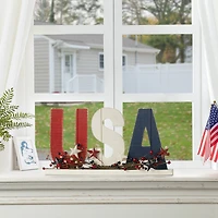 Glitzhome® 18" U.S.A. Wooden Table Decoration