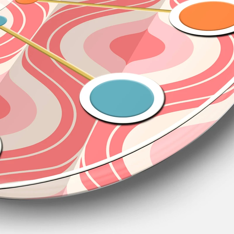 Designart 'Retro Drop Design I Mid-Century Modern Wall Clock