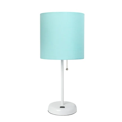 LimeLights White Base Lamp with USB Charging Port