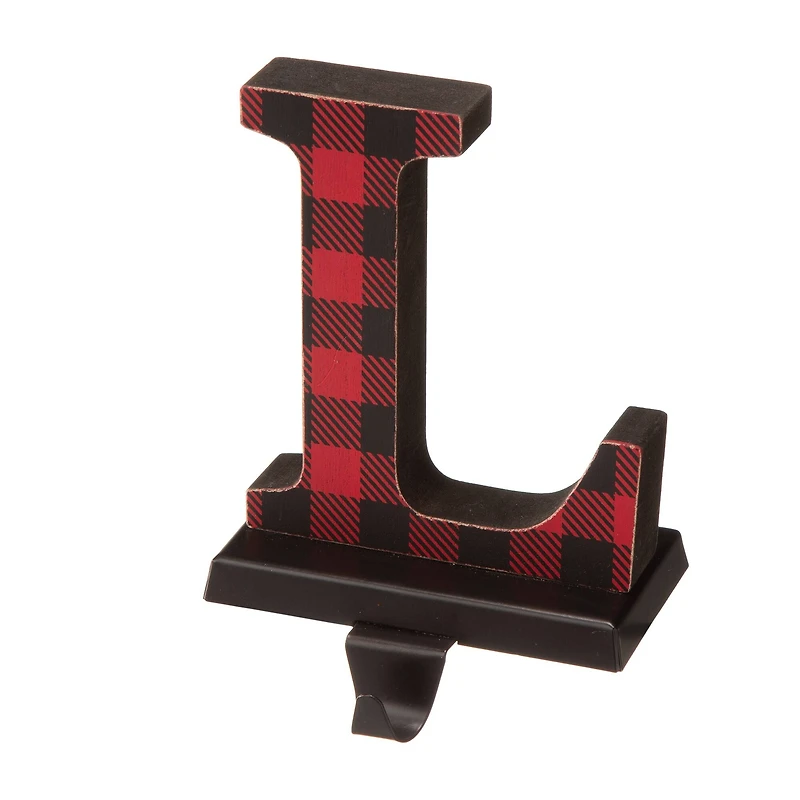 Glitzhome® Red Plaid Noel Stocking Holders, 4ct.