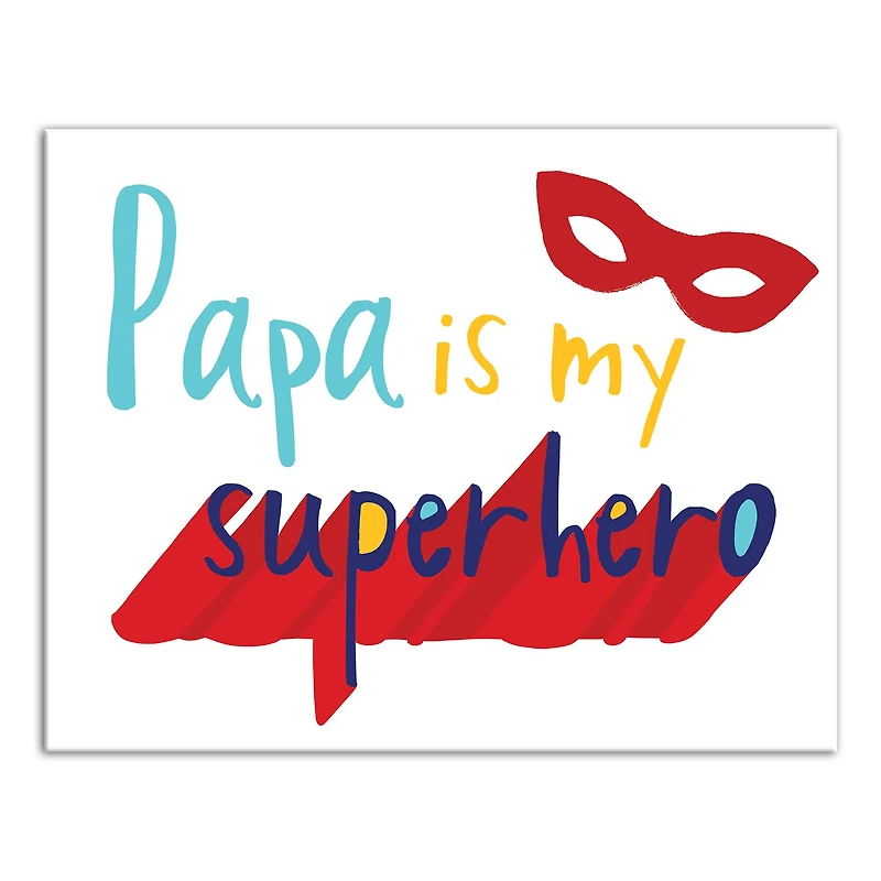 Papa Is My Superhero Canvas Wall Art