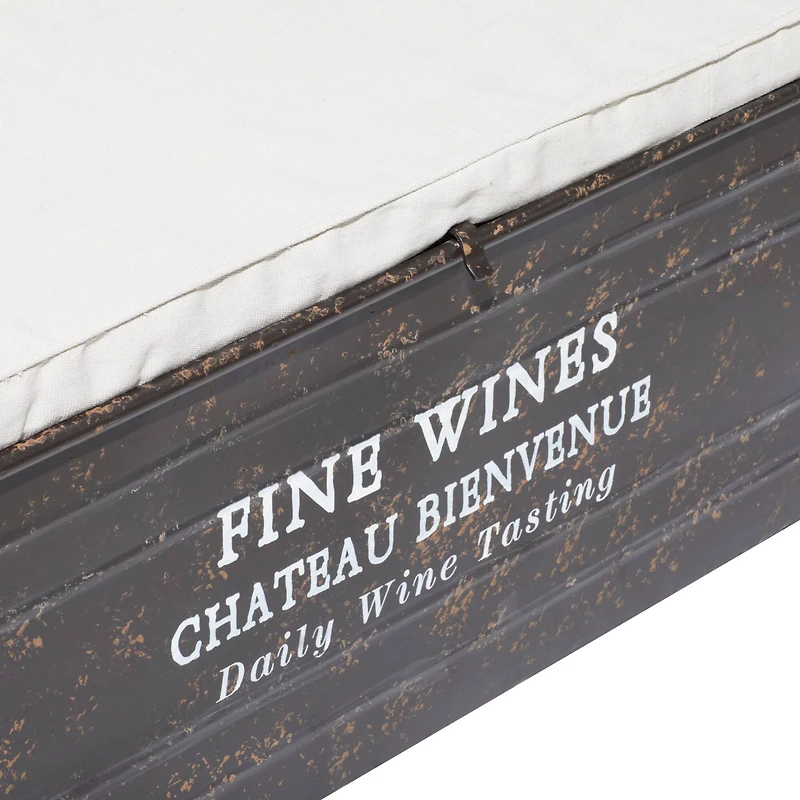 Brown Industrial Metal Storage Bench, 17" x 48"