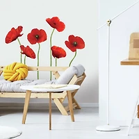 RoomMates Red Poppies At Play Peel & Stick Giant Wall Decals
