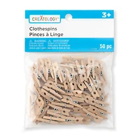 12 Packs: 50 ct. (600 total) Tiny Wood Clothespins by Creatology™