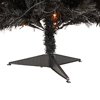 3ft. Pre-Lit Black Noble Spruce Artificial Halloween Tree, Orange Lights