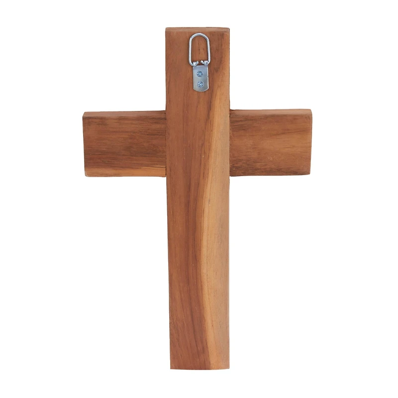 Brown Wood Rustic Cross Sculpture, 18" x 10" x 4"