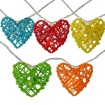 10ct. Colorful Hearts Valentines Day String Lights