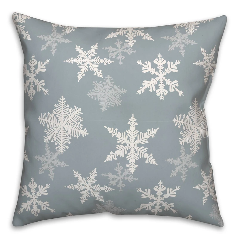 Blue Snowflake Pattern 18" x 18" Throw Pillow