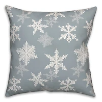 Blue Snowflake Pattern 18" x 18" Throw Pillow