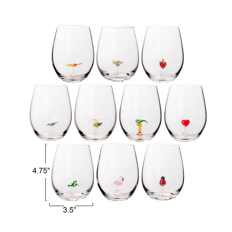 Hello Honey® 4.75" Round Stemless Wine Glass Set