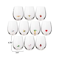 Hello Honey® 4.75" Round Stemless Wine Glass Set