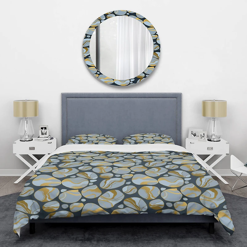 Designart 'Golden Marble Design IV' Mid-Century Duvet Cover Set