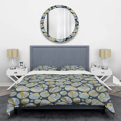 Designart 'Golden Marble Design IV' Mid-Century Duvet Cover Set